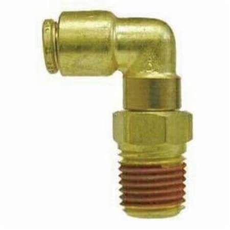 Midland Industries Swivel Elbow, Elbow, 38 Nominal, PushIn x MNPTF, 056 Hex, 10 to 200 deg F, Forged Brass, Impor 20083